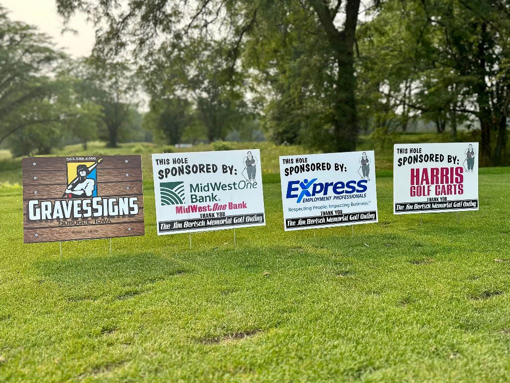 Graves Signs, MidWestOne Bank, Express, Harris Golf Cars